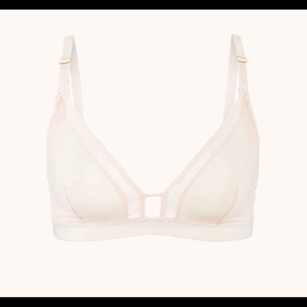 Lively BNWT mesh trim maternity bralette pink S